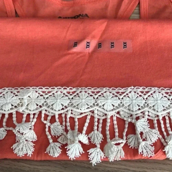 🆕Arizona Plus-size Lace Edge Detail Coral Crop Top XXL🆕 - Picture 3 of 6